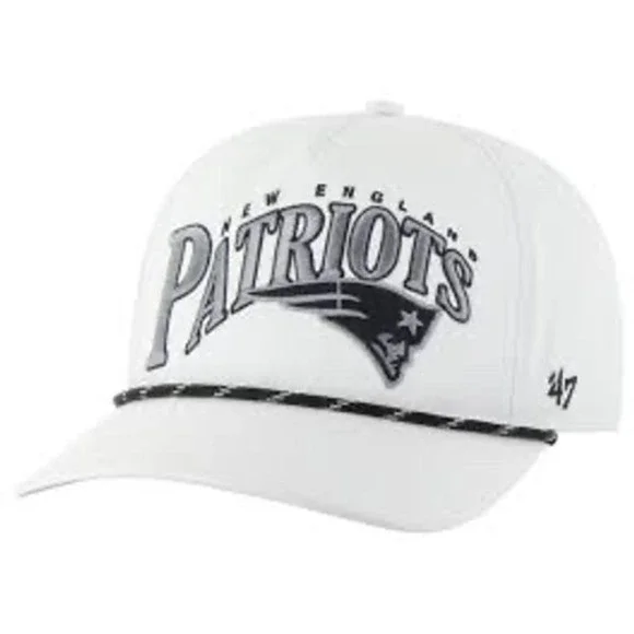 New England Patriots 47 Brand Hitch Rope Hat White Adjustable Baseball Cap - Picture 1 of 4